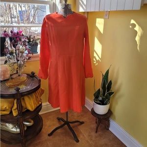 Vintage, 1960s, vermillion dress, US 14